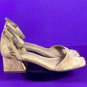 Sam Edelman Women's Tan Suede‎ Wilson Kitten Heel Sandals Shoe Size 5.5